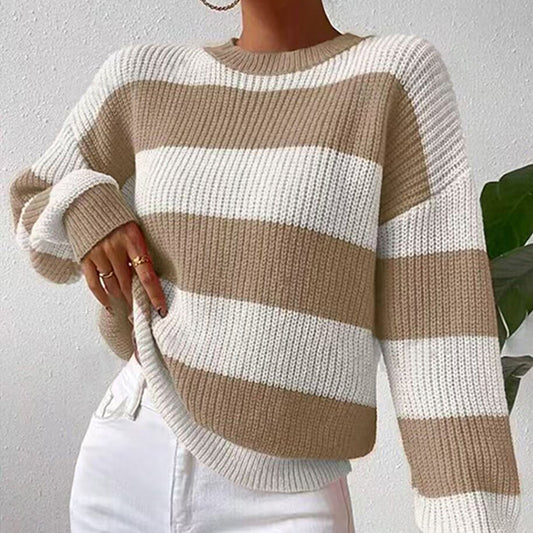 Damen Pullover Strick gestreift